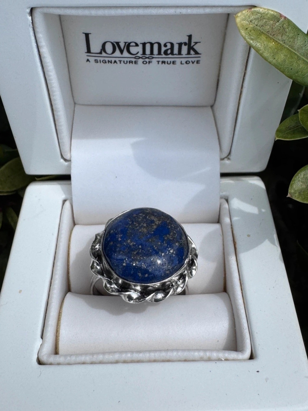 Vintage Sterling Silver Lapis Lazuli Ring 925 Blue Stone Statement Boho Size 10